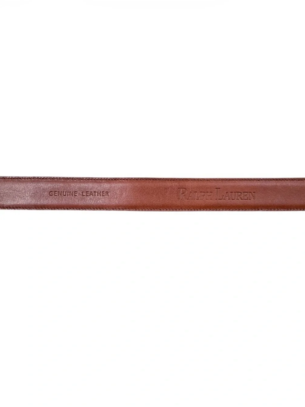 Vintage Ralph Lauren Crocodile Embossed Brown Leather Belt w/Silver Tone Buckle,